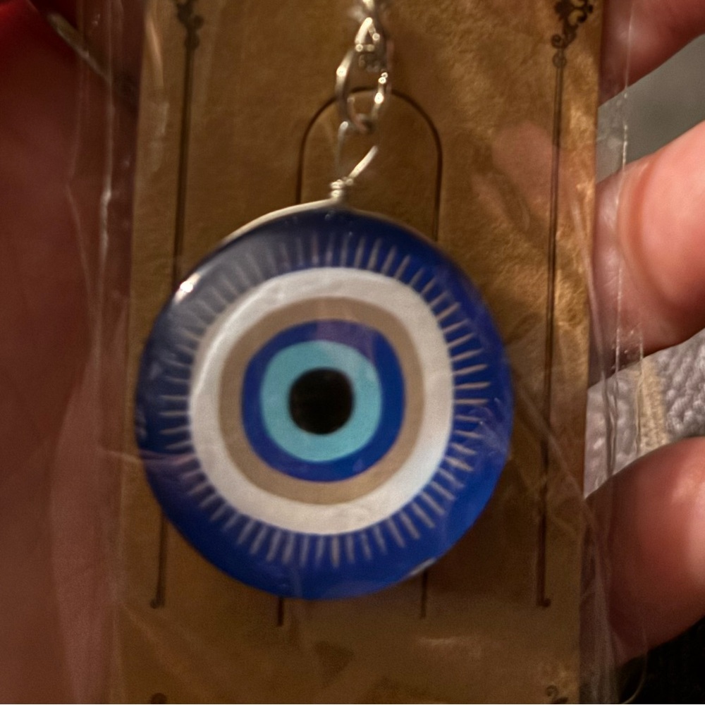 Handmade Turkish Evil Eye Nazar Keychain NEW (Unique Blue & Gold Iris)